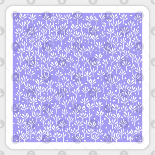 White flowers on purple background Sticker by Nyrrra